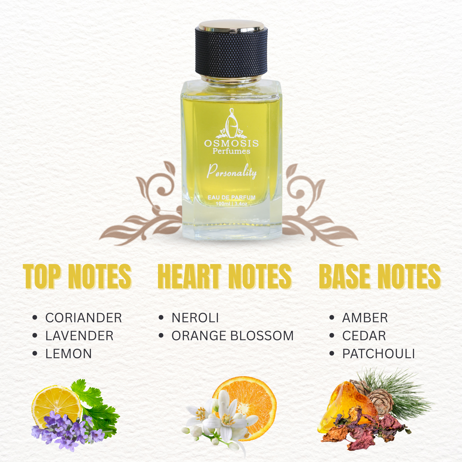 Personality Essence: Refreshing Citrus and Floral Blend with Amber & Cedar