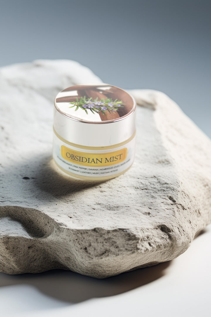 Obsidian Mist Solid Perfume by Osmosis – Smoky Woody Luxury Fragrance Balm